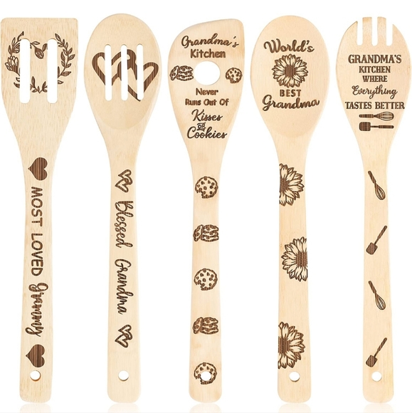 Set of Grandma bamboo wooden spoons - Picture 1 of 3